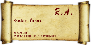 Reder Áron névjegykártya